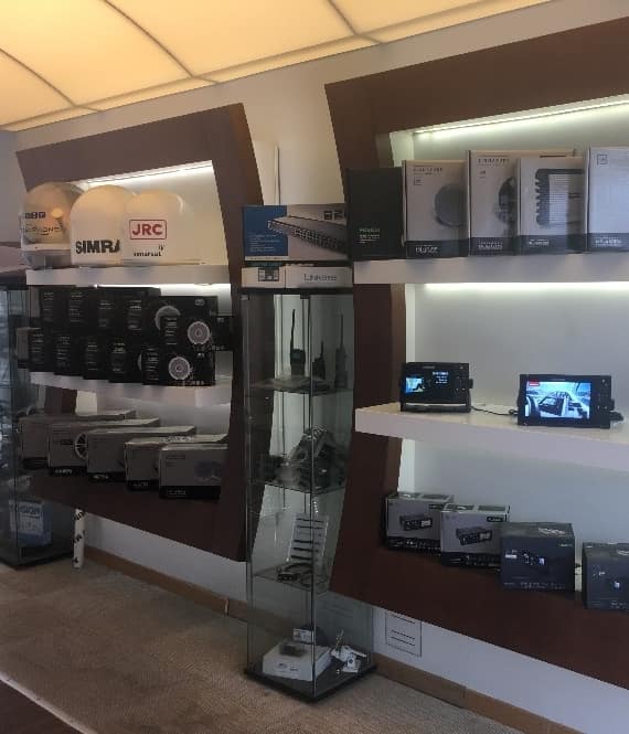 Aegean Electronics devices at Flisvos Marina, Athens shop