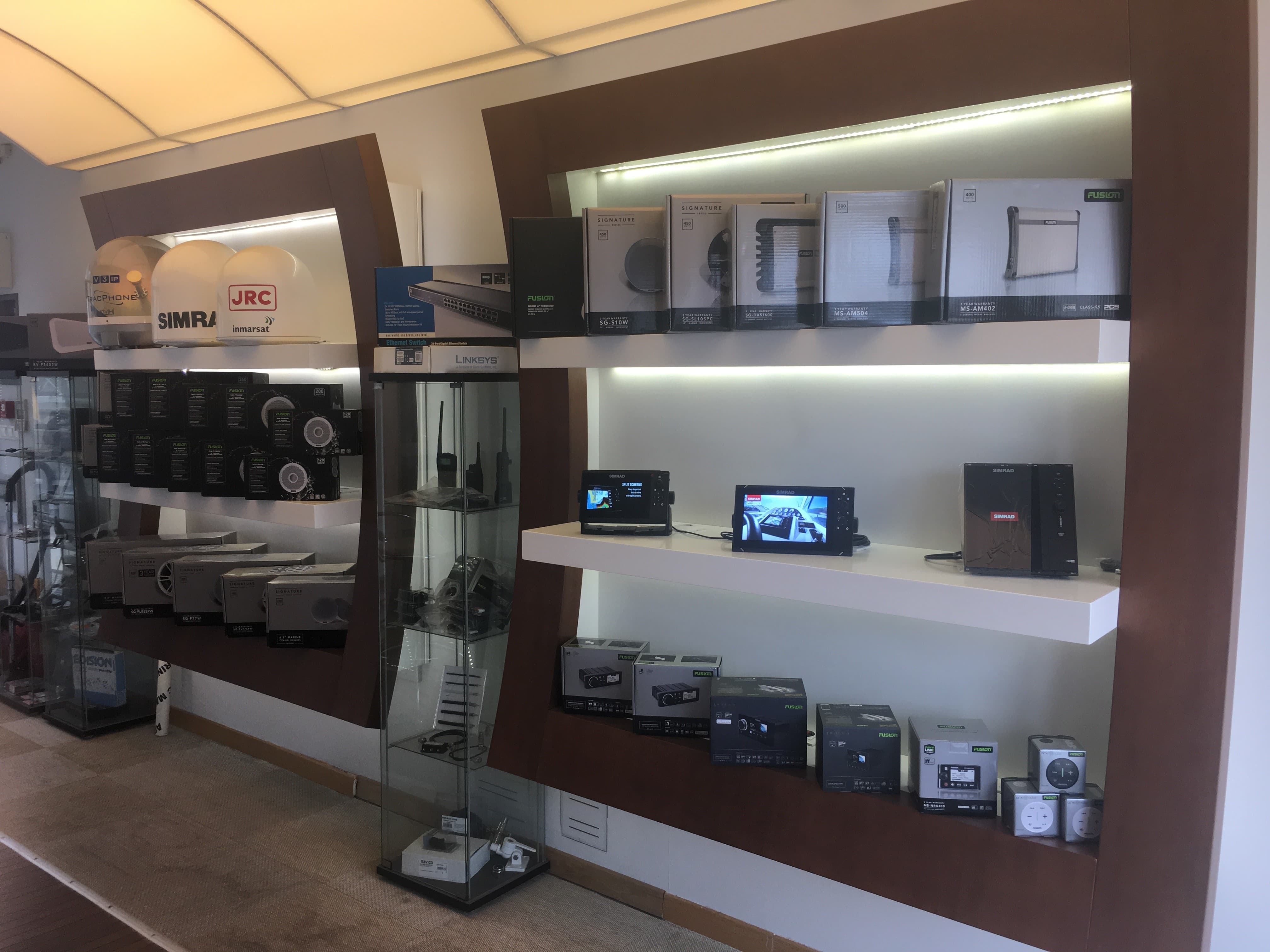Aegean Electronics devices at Flisvos Marina, Athens shop