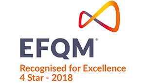 EFQM Recognised for Excellence 4 star 2018 banner