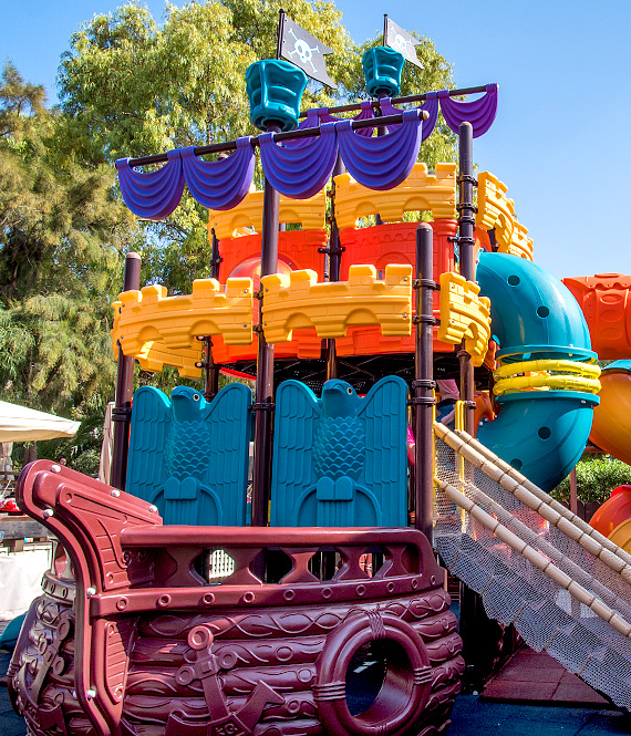 Children's ship playground equipment at Volta Fun Park in Flisvos Marina in Athens