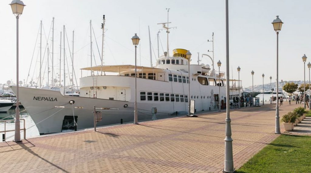 Neraida Floating Museum docked at Flisvos Marina, Athens
