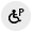 Parking sign with stick figure in wheelchair