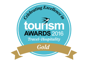 Gold winner Travel and Hospitality Tourism Awards 2016 banner