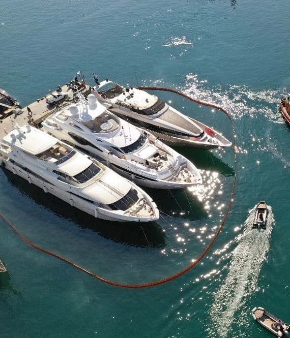 Antipollution drill at Flisvos Marina in Greece