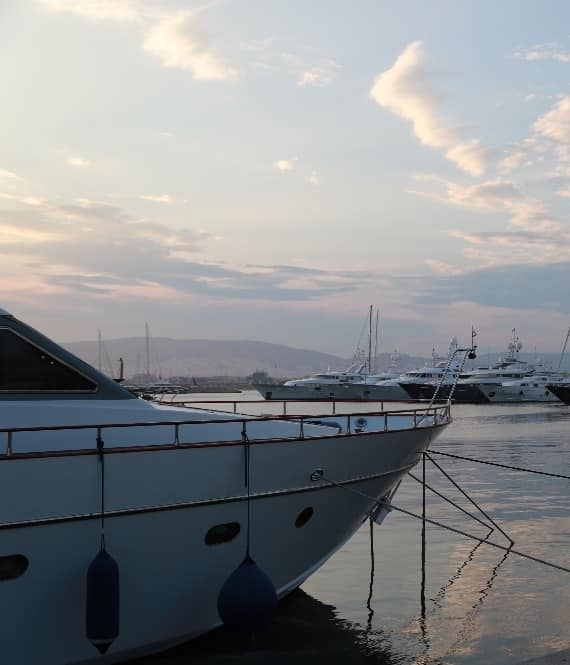 Docked yacht in Flisvos Marina, Athens